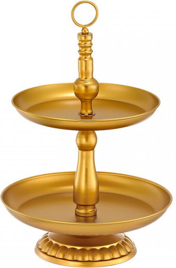 Palma Emporio Metal Rectangular Serving Tray with Handles in Gold Color 24x24x37cm 0496.23645 1pcs