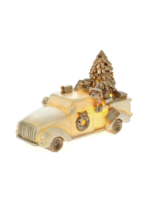 Iliadis Weihnachtliche Kunststoff Figur Auto Weiß 11x11x8cm