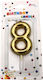 Birthday Candle "8" in Gold Color 8PRT14