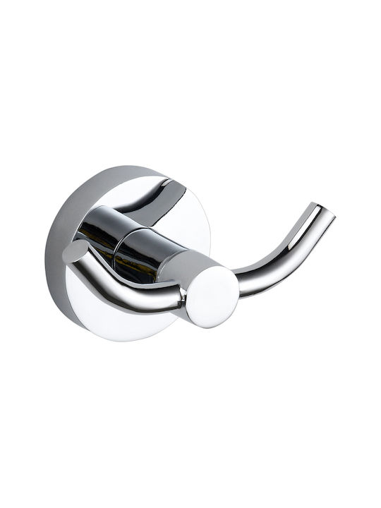 Bormann Double Wall-Mounted Bathroom Hook Silver