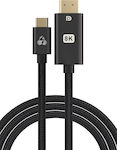 Powertech Braided USB 3.0 Cable USB-C male - DisplayPort Μαύρο 1m (PTR-0138)