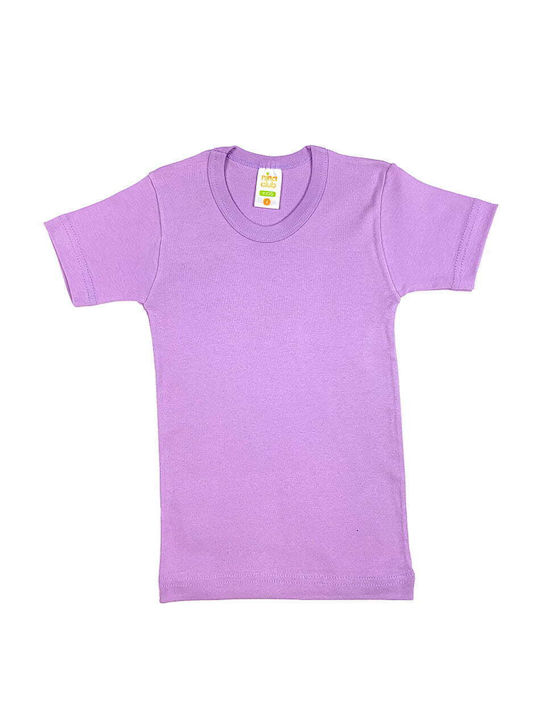 Nina Club Kids Undershirts Short Sleeves Purple 1pcs