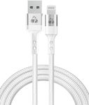 Powertech Braided USB-A to Lightning Cable 12W Λευκό 1m (PTR-0126)