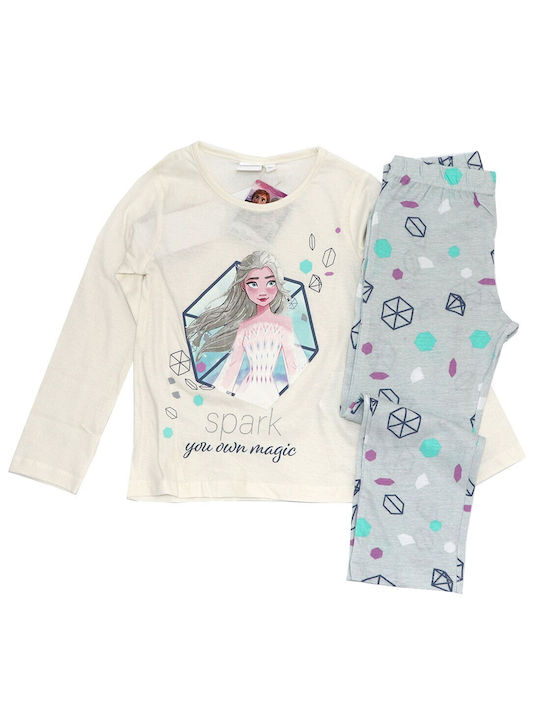 Disney Set Top & Bottom Kids Cotton Pyjamas Ecru