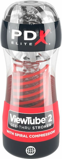 Pipedream Viewtube 2 See-thru Stroker Spiral Compression Аунанистир Екзаскиснис Pdx Elite Мастурбатор Вагина RD544 1бр
