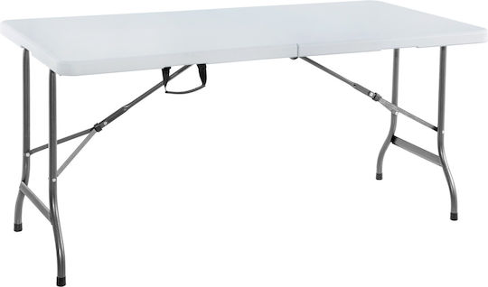 Epiplo-Fos Metal Camping Table Folding in Case 152x74.5x72cm White