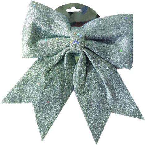 AGC Christmas Figure Bow Silver Height 26cm 2pcs