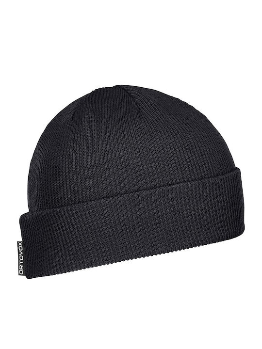 Beanie Unisex Beanie mit Rippstrick in Schwarz Farbe 68015-90201