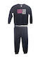 Dreams by Joyce Kids Nightwear Winter Cotton Black Top & Bottom Set Super