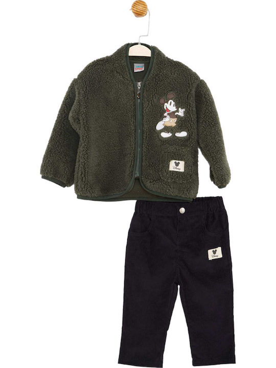 Set pentru copii cu pantaloni & haină Iarnă 2buc Verde