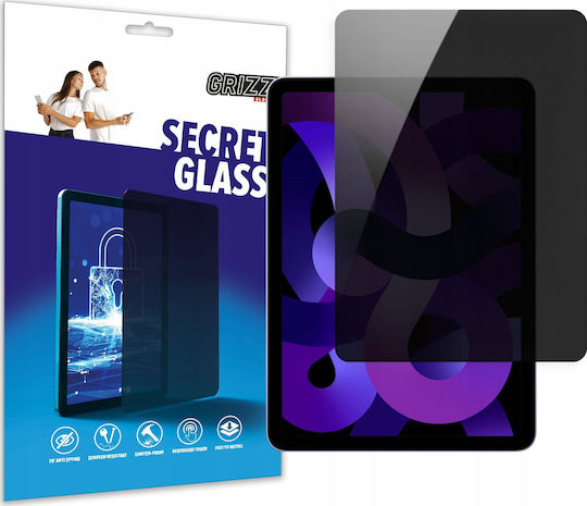 GrizzGlass Secretglass Tempered Glass Apple iPad Air 10.9 Inch 4th Gen Black