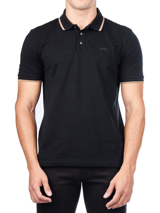 Hugo Boss Bluza pentru bărbați cu mâneci scurte Polo Negru