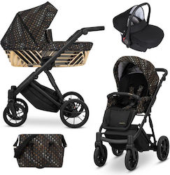 Kunert Ivento Glam Adjustable 3 in 1 Baby Stroller Suitable for Newborn Eco Gold Black