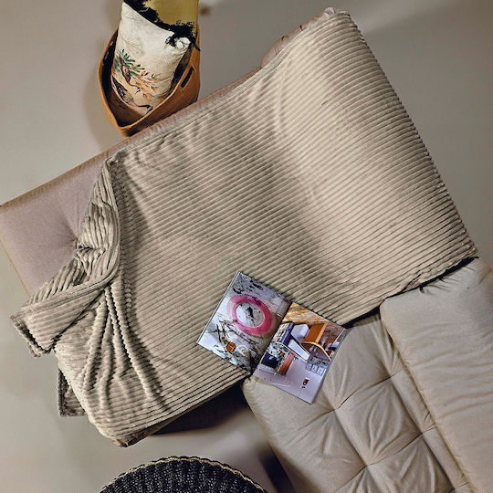 Kentia Sergio Ριχτάρι Τριθέσιου Καναπέ Fleece 180x280εκ. 26 Beige 000072915