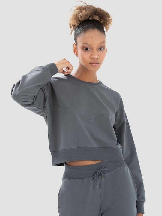 Superstacy Women's Cropped Sweatshirt Gray