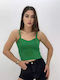 Γυναικείο Καλοκαιρινό Crop Top με Τιράντες Πράσινο