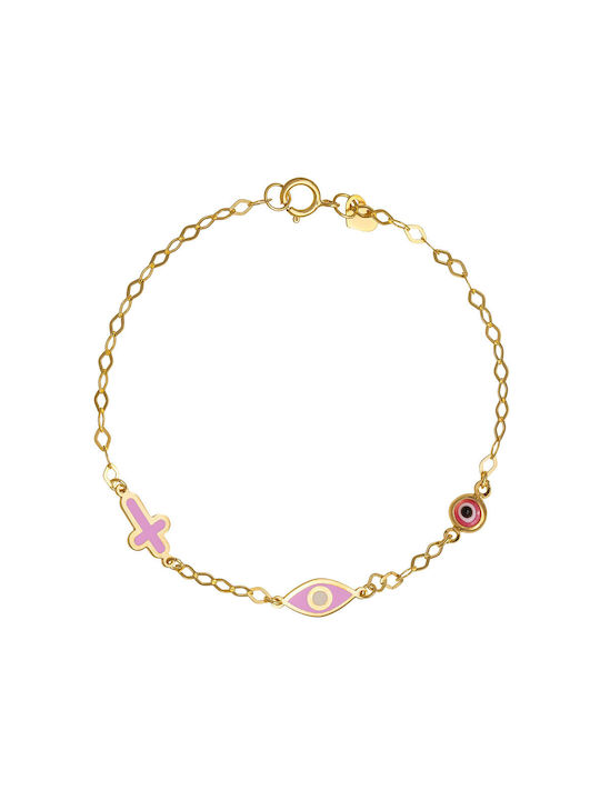 Ioannis Kosmima Kids Bracelet from Gold 9K with Evil Eye