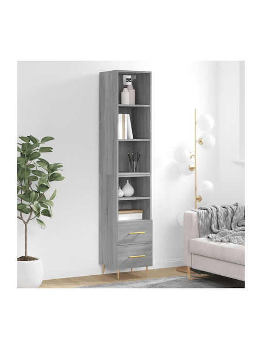 Bookcase Grey 34.5x34x180cm