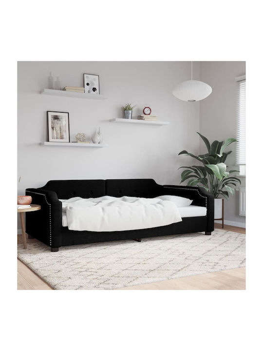 Sofa Bett Einzelbett Mit Stoff bezogen Black mi...