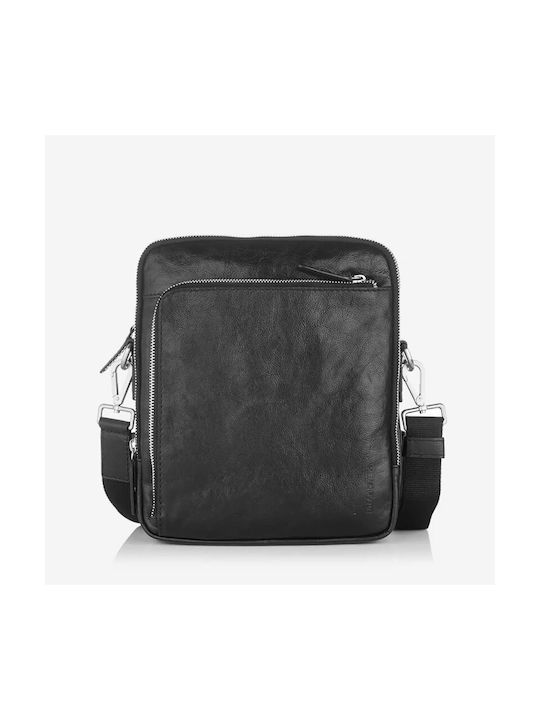 Silver Flame Piele Geantă pentru bărbați Umăr / Crossbody Neagră