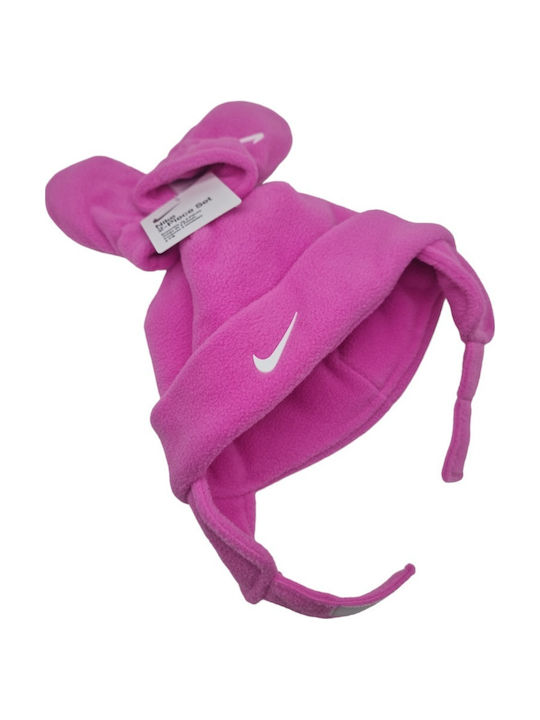 Nan Swoosh Kinder Mütze Set Fleece Rosa