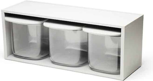 Qualy Set 3Stück Gläser Allgemeine Verwendung mit Deckel Glas Transparent