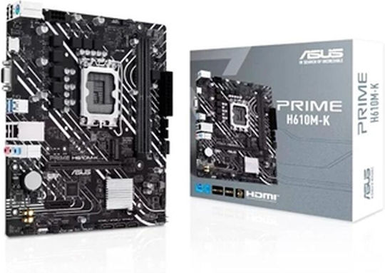 Asus Prime H610M-K Motherboard Micro ATX με Intel 1700 Socket 90MB1GA0-M0EAY0