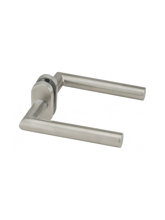 Thirard Lever Middle Door with Rosette Pair Silver