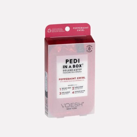 Voesh Pedi In A Box Peppermint Swirl Deluxe Săruri Hidratante Pentru Picioare 1 Bucată