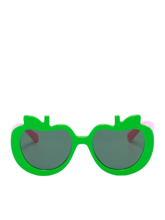 Unisex Sunglasses with Green Plastic Frame and Green Lens