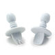 Baby Cloud Baby Set with Fork made of Silicone for 5+ months Light Blue