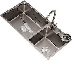 Wattarino Drop-In Kitchen Inox Sink L81xW43cm Gray