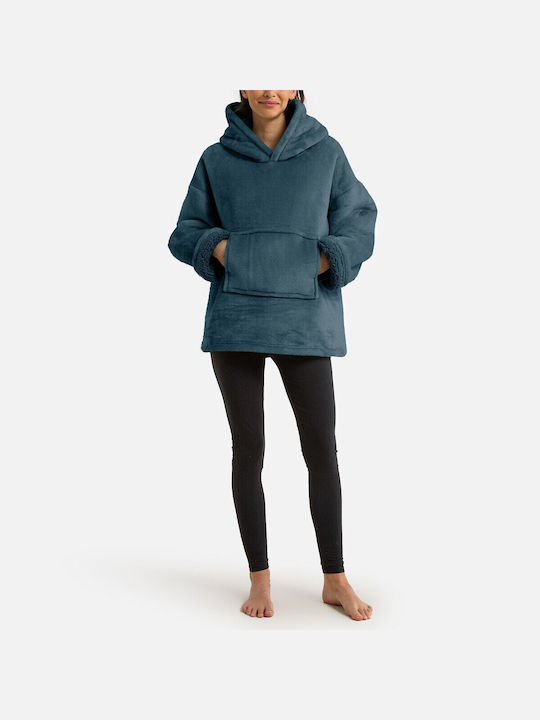 So'Home Women's Hooded Fleece Sweatshirt Blue