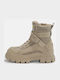 Buffalo Men's Leather Military Boots Beige