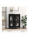 Wooden Chest of Drawers Black with Glass Coating 69.5x34x90cm
