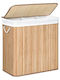 Songmics Wäschekorb aus Bamboo Faltbar 60x40x61.5cm Beige