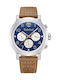 Timberland Ανδρικό Ρολόι 46mm Μπαταρίας με Καφέ Δερμάτινο Λουράκι
