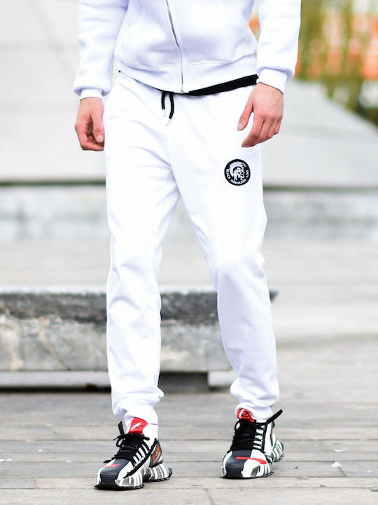 Mohicans Black Line Men's Sweatpants with Rubber White