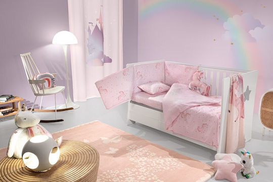 Saint Clair Set Baby Bettlaken Für Krippe Baumwolle Pinky Rosa 115x170cm 3Stück