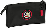 Paul Frank Fabric Black Pencil Case with 2 Compartments