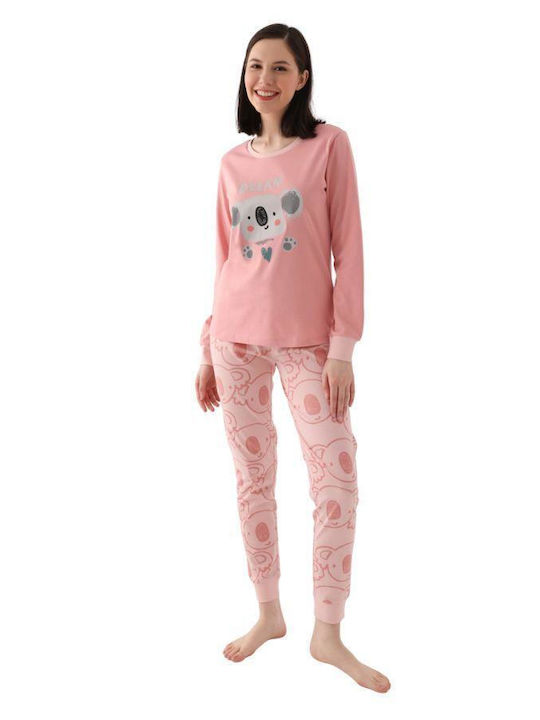 Roly Poly Winter Women's Pyjama Set Cotton Pink