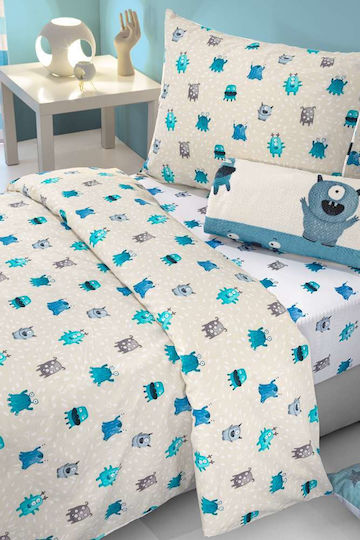 Saint Clair Kinderbettlaken Set Mit Gummizug Blau 100x200cm