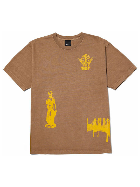 HUF Men's Short Sleeve T-shirt Brown