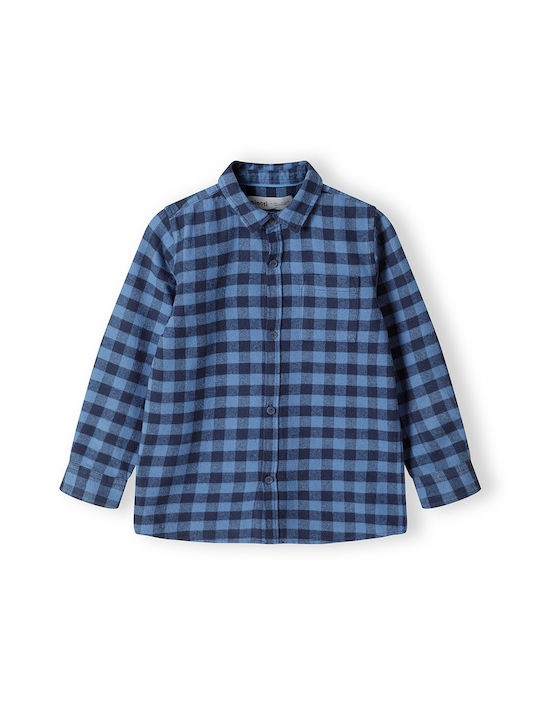 Minoti Kids Checked Shirt Blue