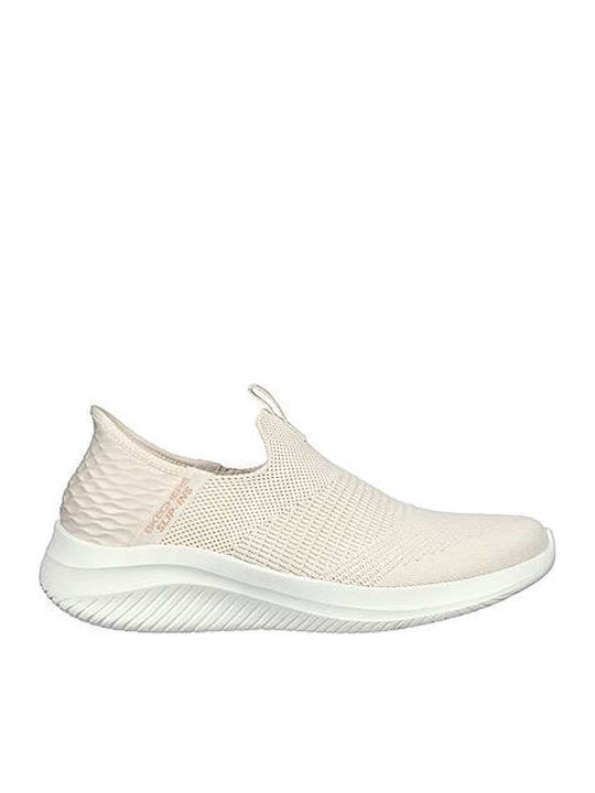 Skechers Ultra Flex Γυναικεία Slip-On Μπεζ