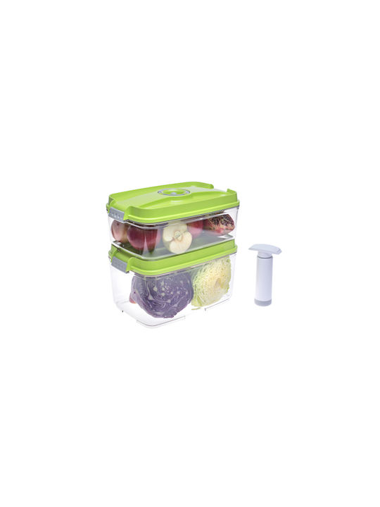 Status Set of 5pcs Containers General Use with Airtight Lid Plastic Green