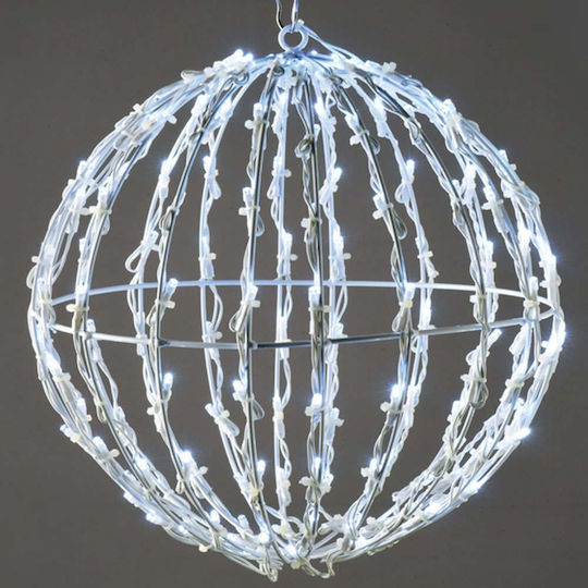 Aca Christmas Plastic Rope Light in Shape Ball White 31x30x30cm 3d Cage Ball