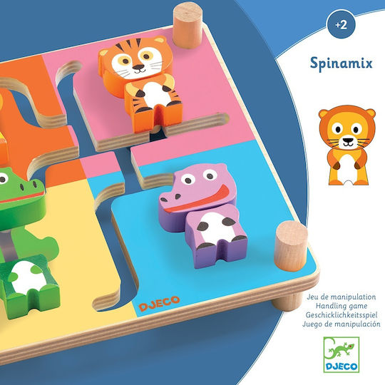 Djeco Baby Toy Board With Animals made of Wood for 24++ Months