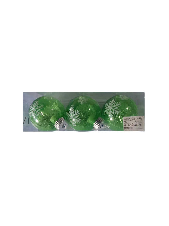 Hängendes Kugel Ornament Ornament Grün 8cm Set 3Stück