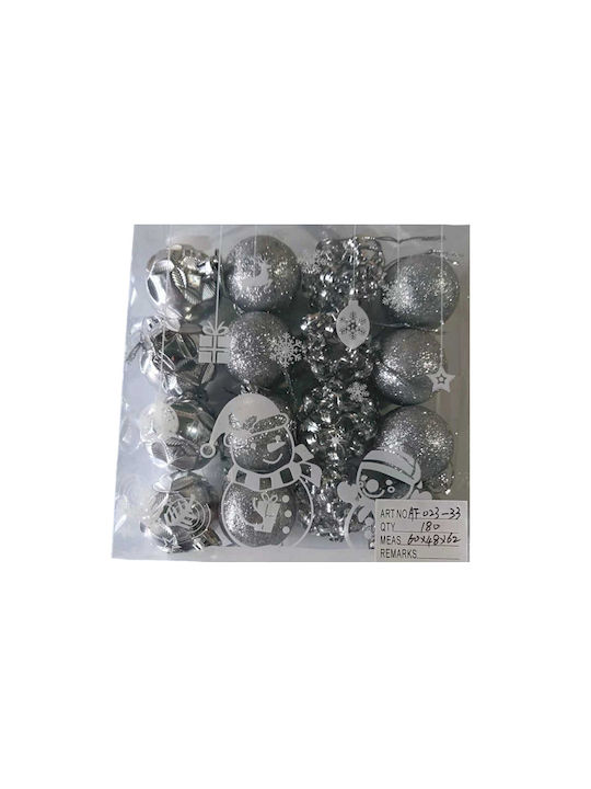 Hanging Ball Ornament Multicolour Set 16pcs